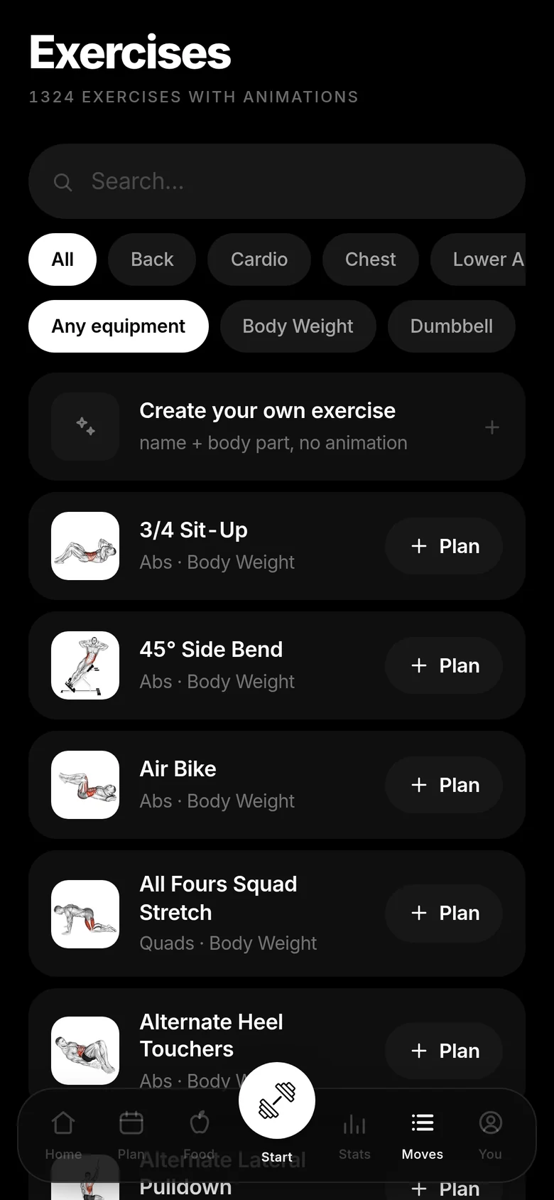 The exercise library